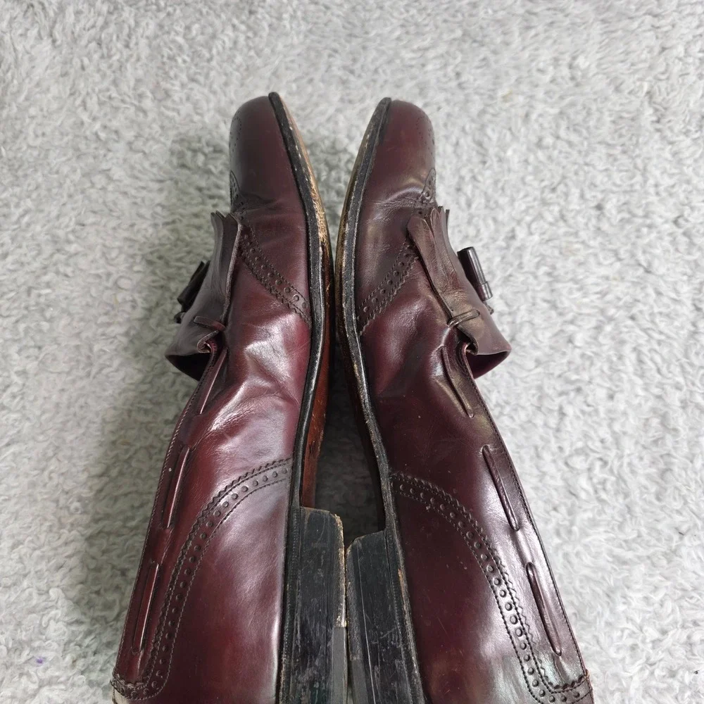 VTG Florsheim Royal Imperial‎ Tassel Loafers Oxblood Wingtip Kiltie Mens 10.5 D